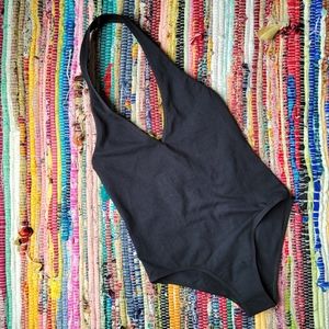 American Apparel Black Halter Bodysuit